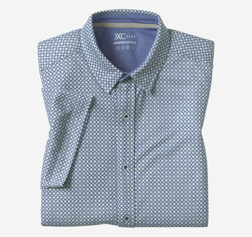 XC Flex® Short-Sleeve Print Knit Shirt - Light Gray Heather