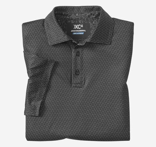 Game Day Goal Post Print Polo - Black