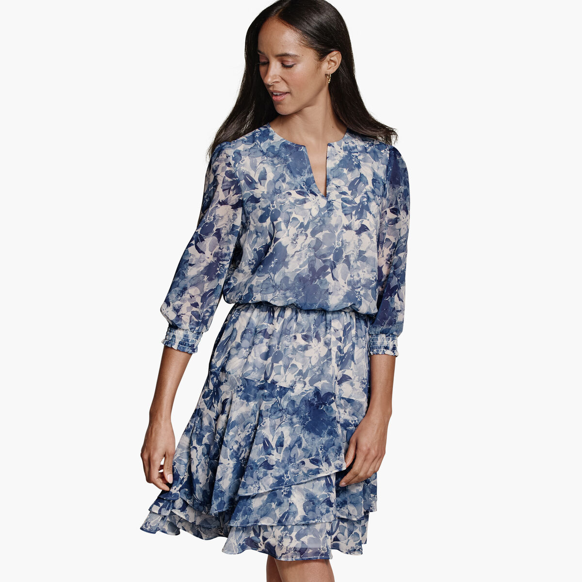 Printed Tiered Dress image number null