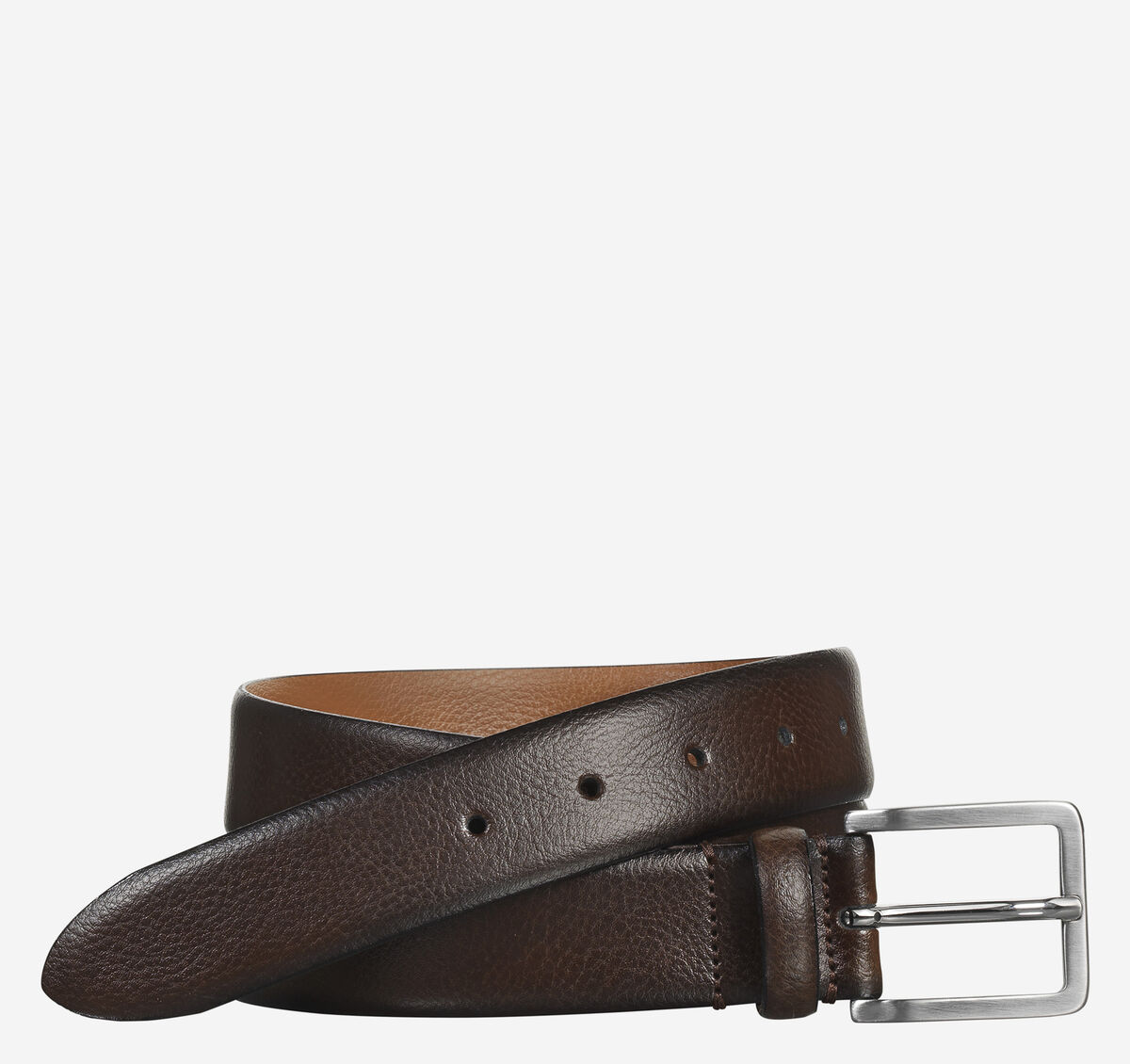 Feather-Edge Italian Leather Belt image number null