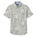 Linen-Blend Short-Sleeve Print Shirt image number null
