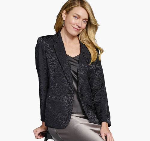 Animal Jacquard Blazer - Black