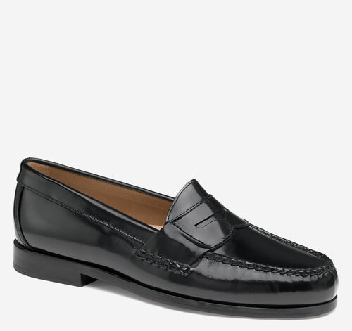 Hayes Penny Loafer - Black Brush-Off Leather