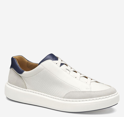 Anders Stretch Lace-to-Toe Slip-On - White Full Grain/Suede