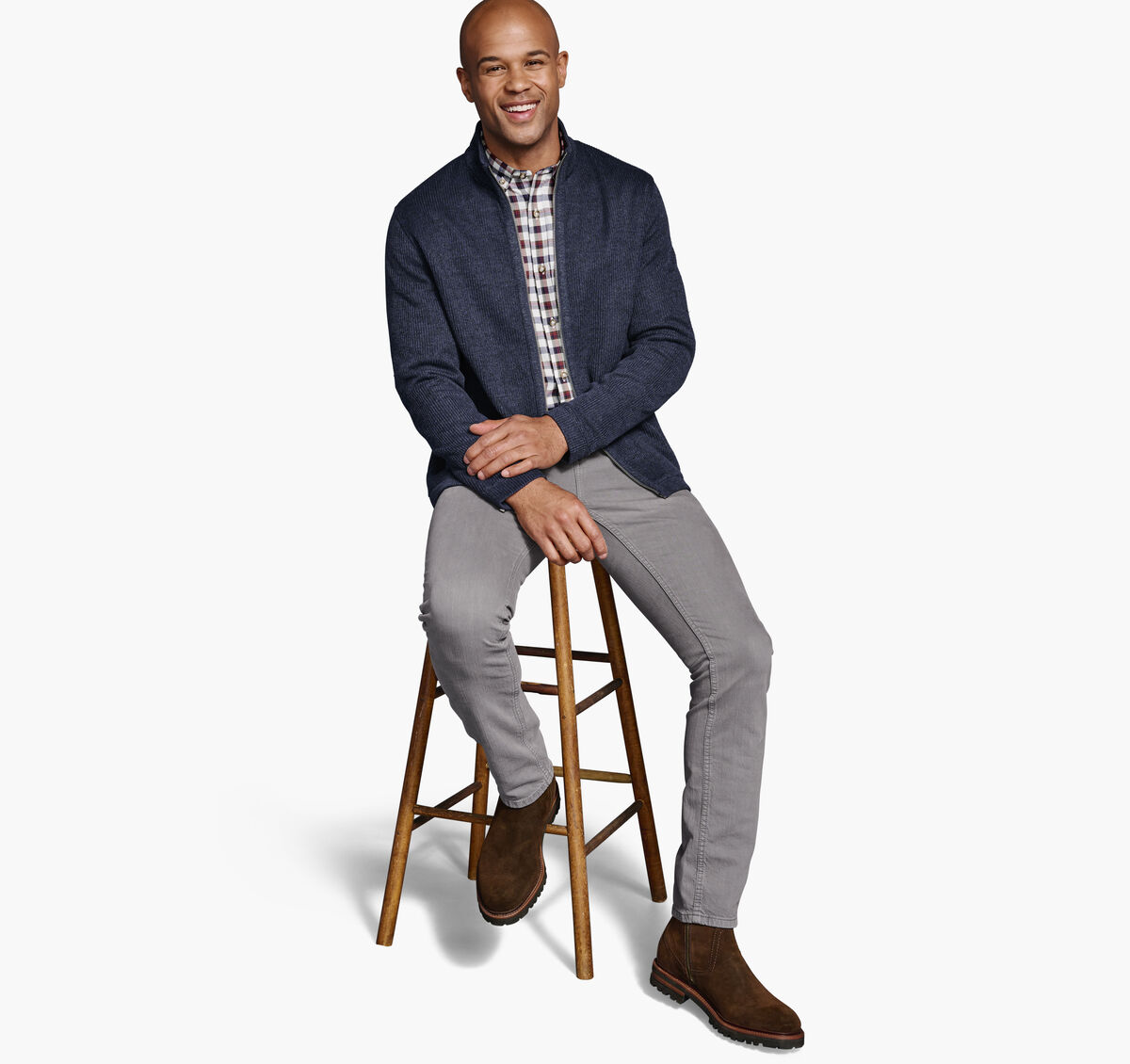 Ribbed Full Zip Sweater image number null