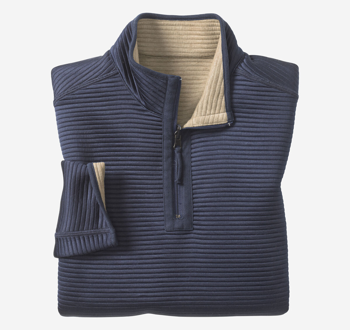 Reversible Channel-Quilted Quarter-Zip image number null