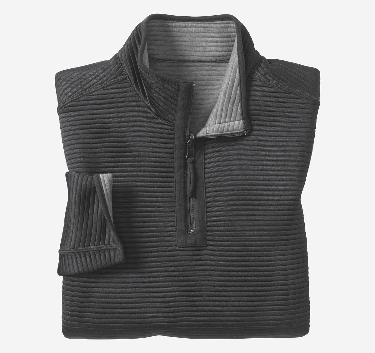 Reversible Channel-Quilted Quarter-Zip image number null