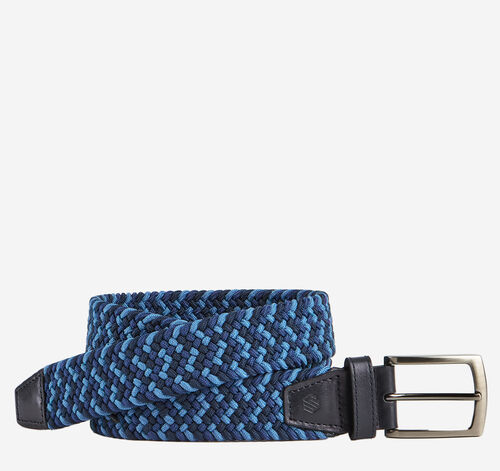 Woven Stretch-Knit Belt - Navy Multi