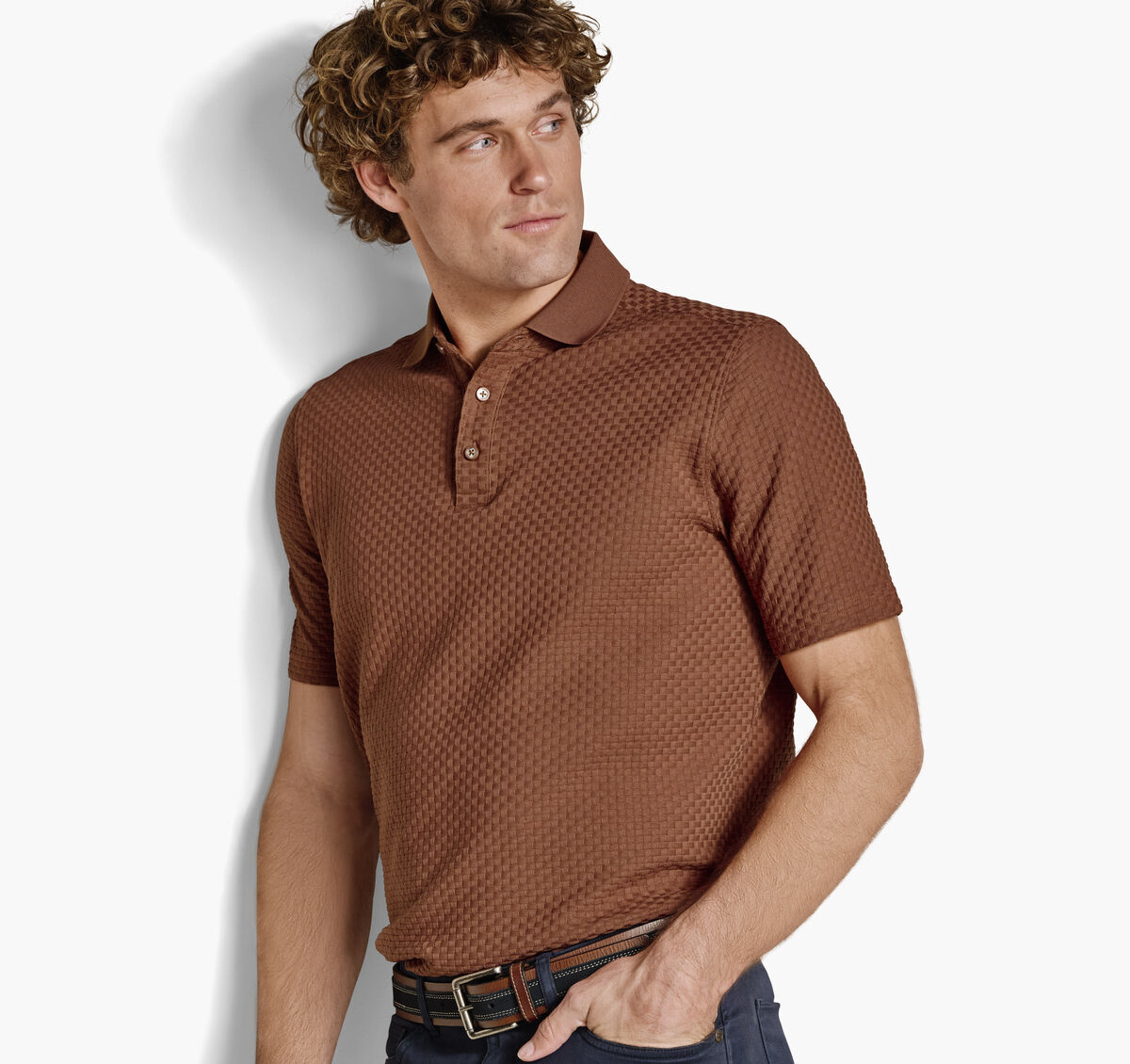 Tilson Textured-Weave Polo image number null