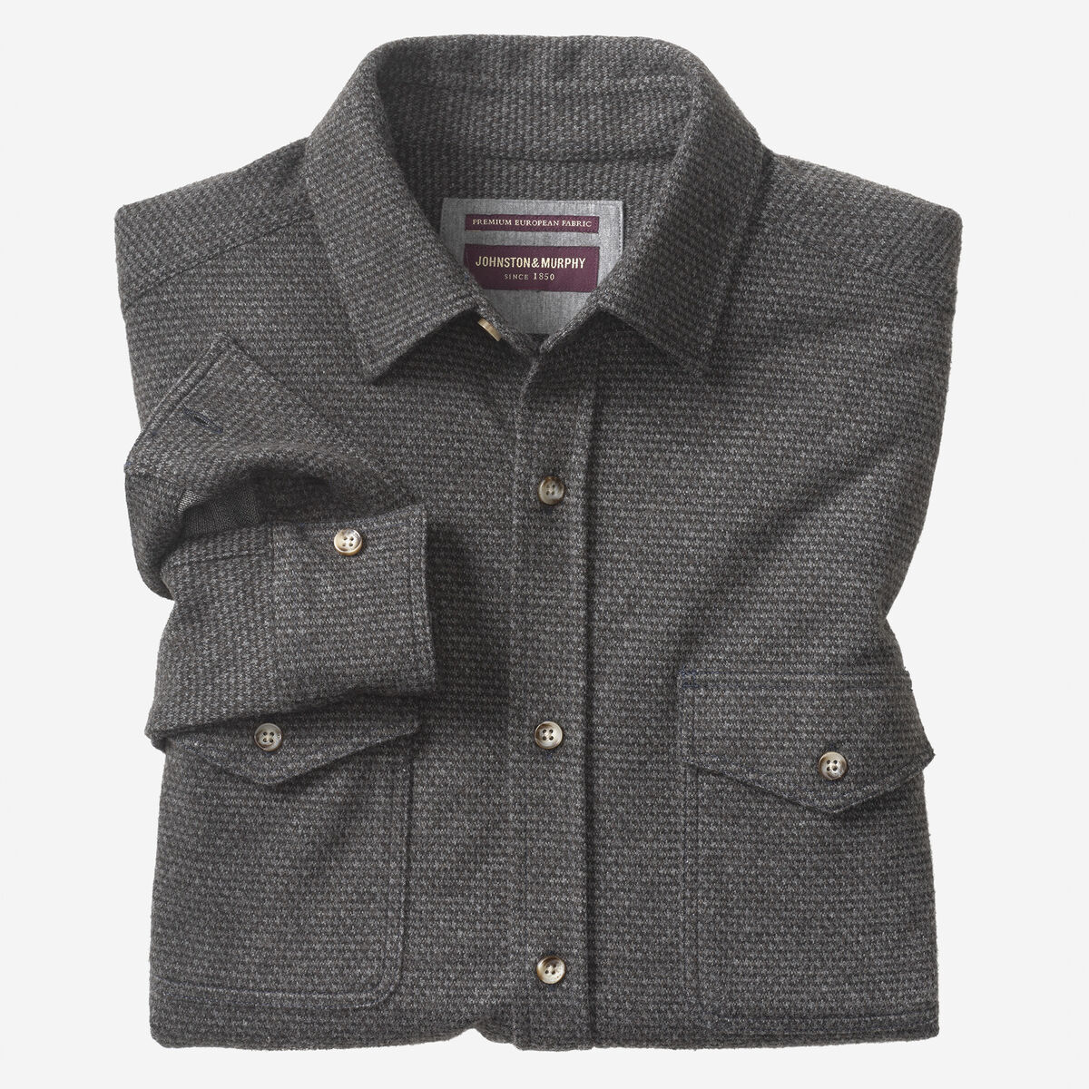 Brushed Button-Front Knit Shirt image number null