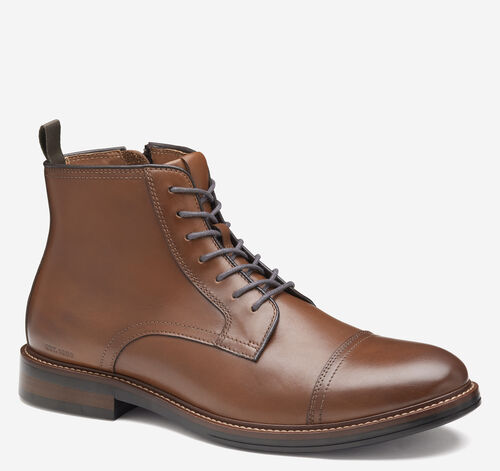 XC+™ Durham Cap Toe Boot - Cognac Waterproof Full Grain Leather