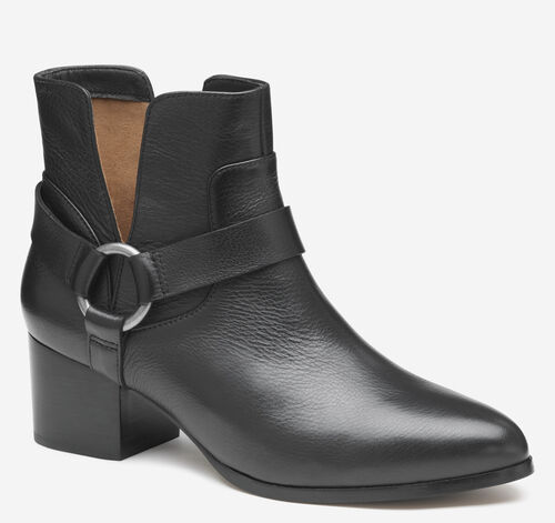 Trista Harness Bootie - Black Calfskin