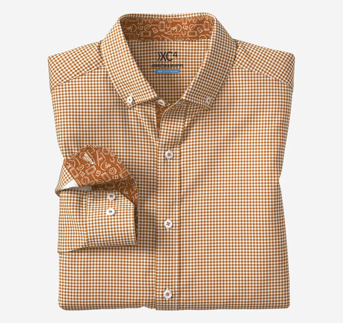Game Day XC4® Long-Sleeve Gingham Shirt - Rust