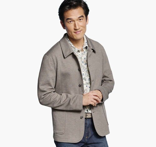 XC Flex&reg; Knit Full-Button Blazer - Tan