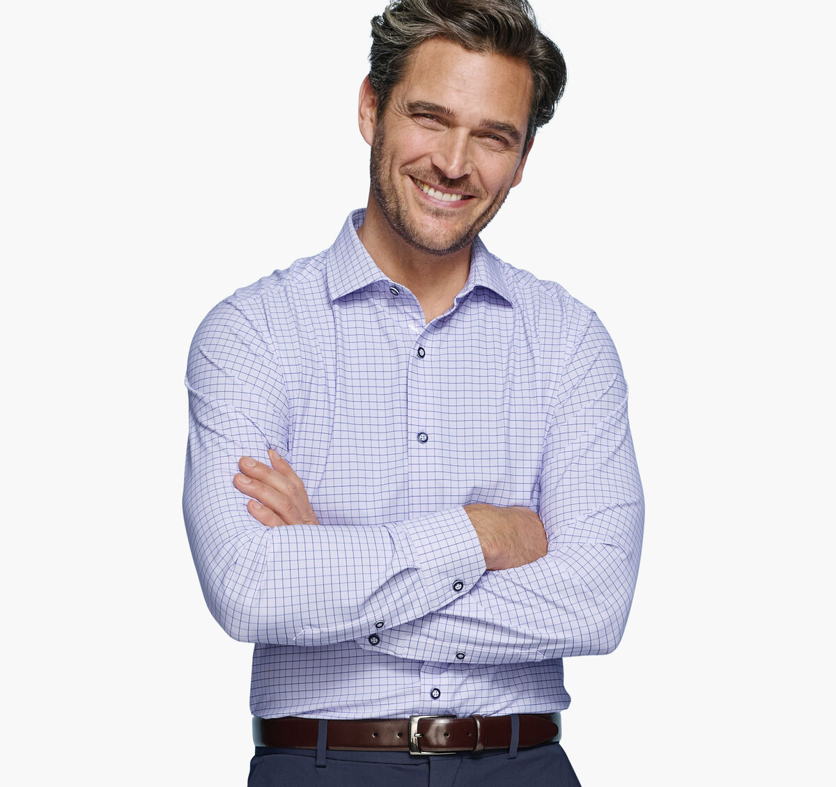 XC+&trade; Motion Long-Sleeve Dress Knit Shirt image number null
