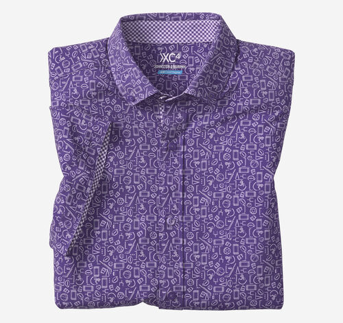 Game Day Short-Sleeve Multi-Sport Print Shirt - Purple