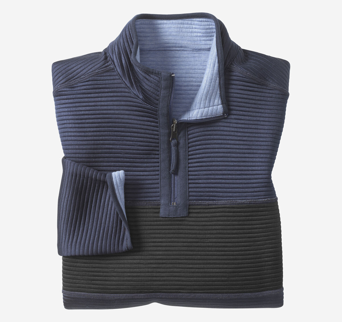 Reversible Colorblock Channel-Quilted Quarter-Zip image number null