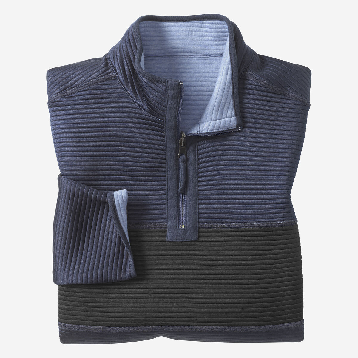 Reversible Colorblock Channel-Quilted Quarter-Zip image number null