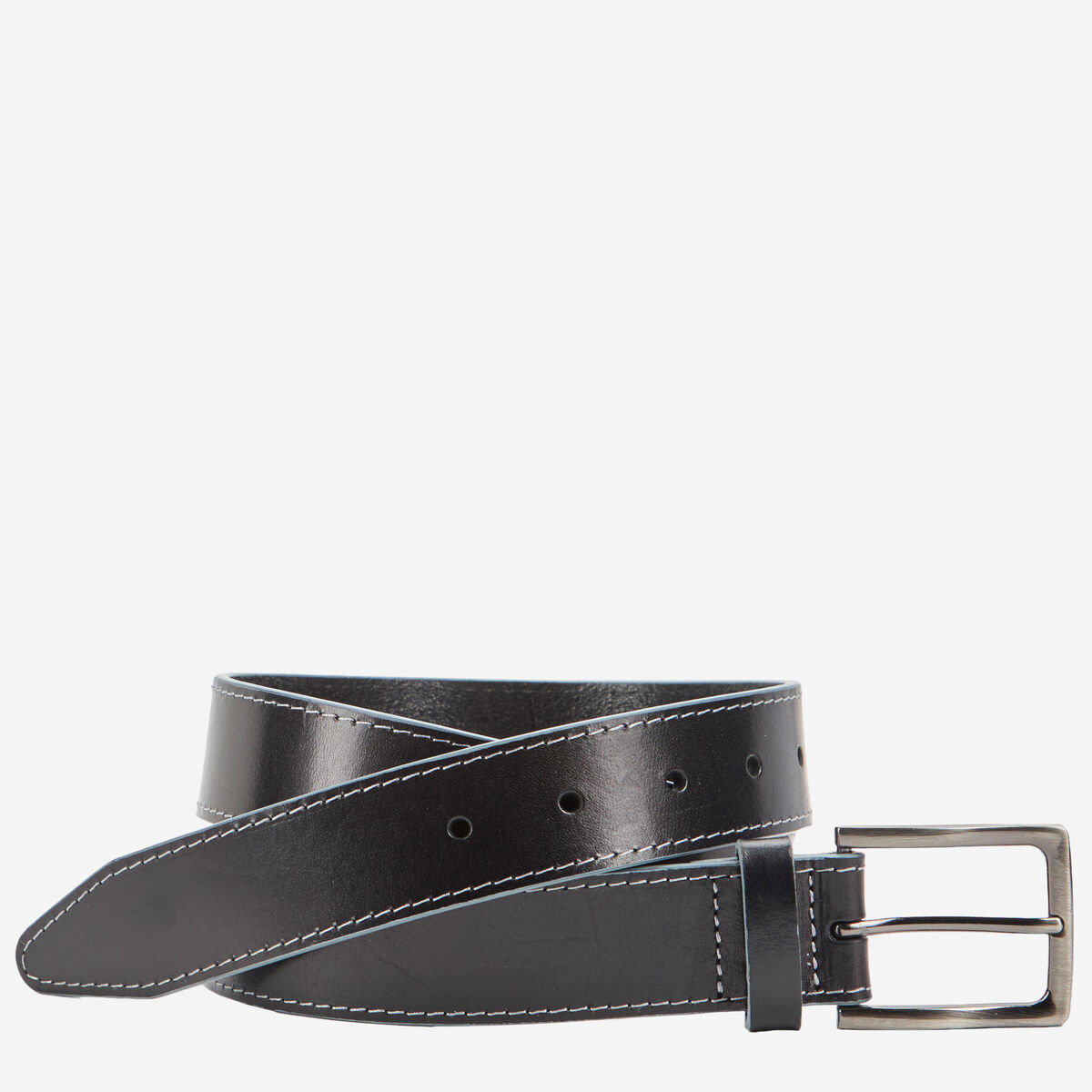 Waxy Gray-Edged Leather Belt image number null