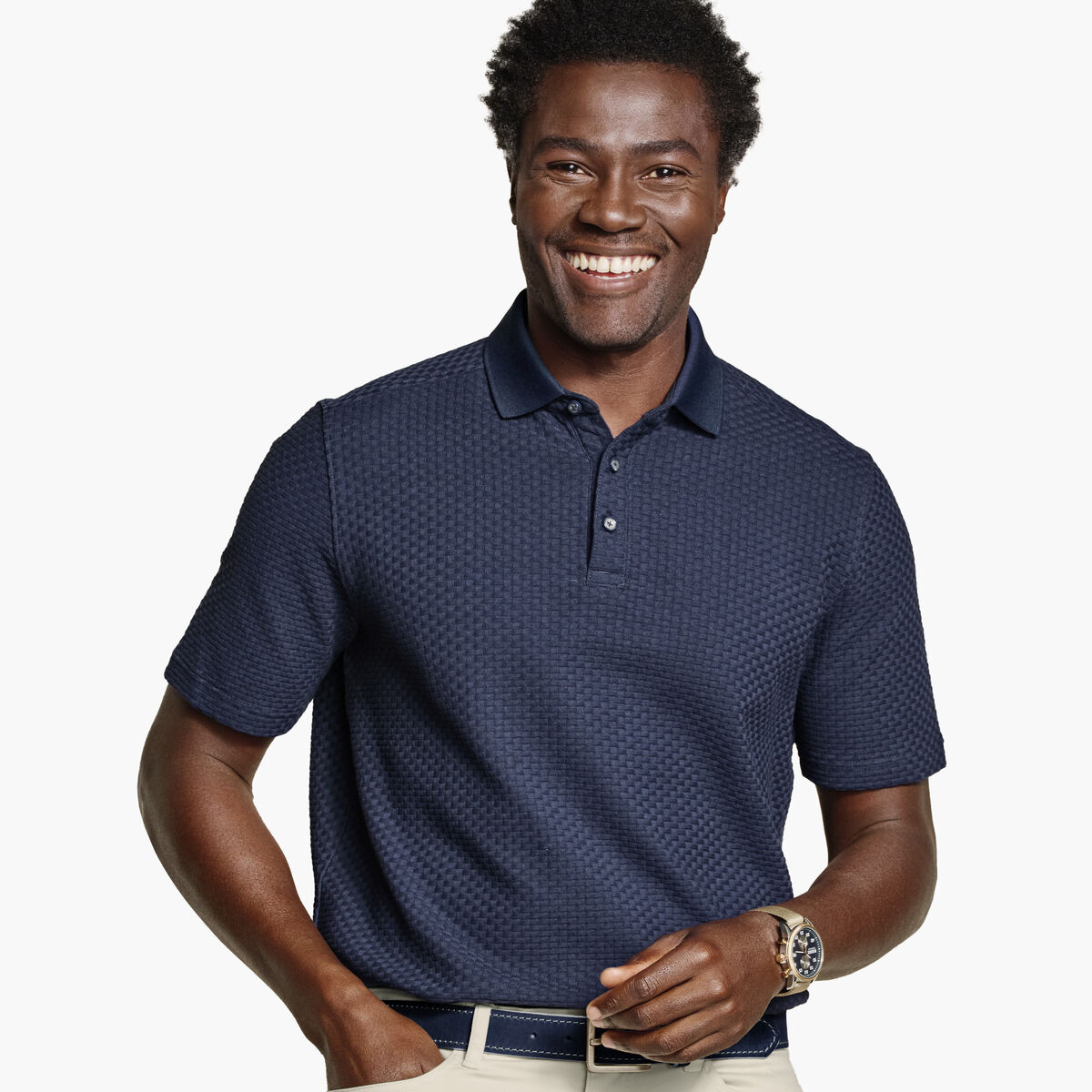 Tilson Textured-Weave Polo image number null