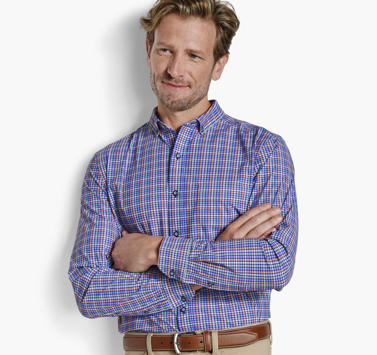 XC+&trade; Motion Long-Sleeve Sport Knit Shirt image number null