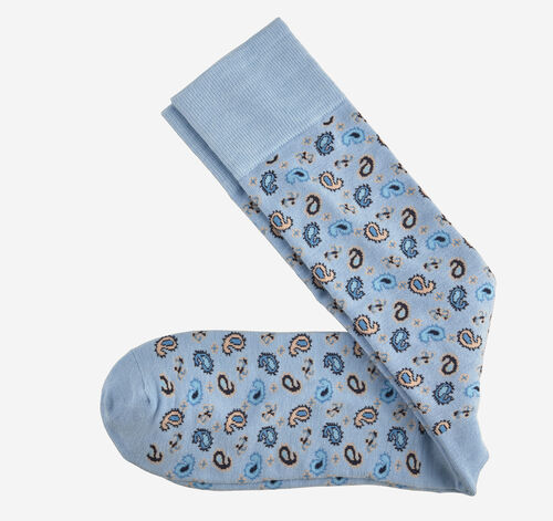 Cool Moon Tech Socks - Light Blue Paisley