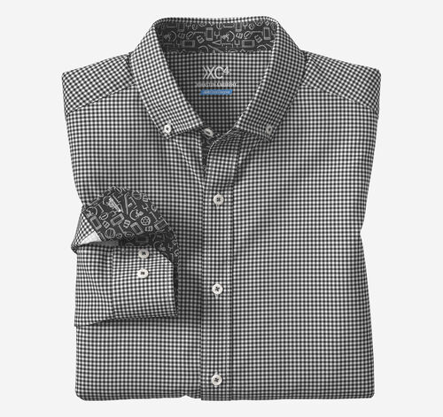Game Day Long-Sleeve Gingham Shirt - Black