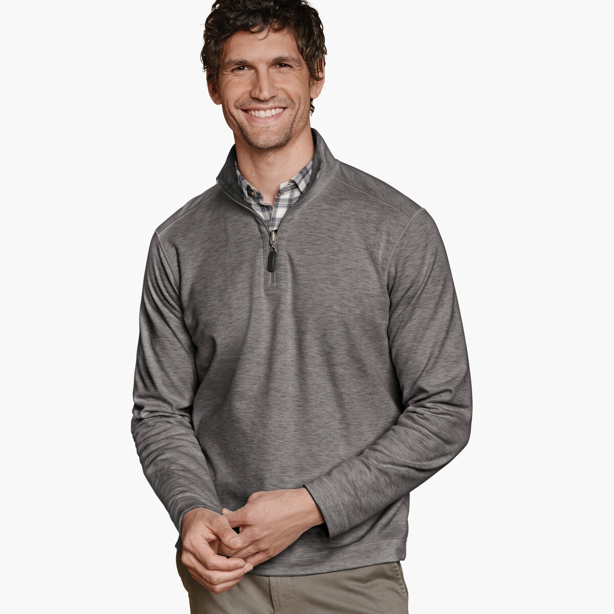 Icon Reversible Solid Quarter-Zip image number null