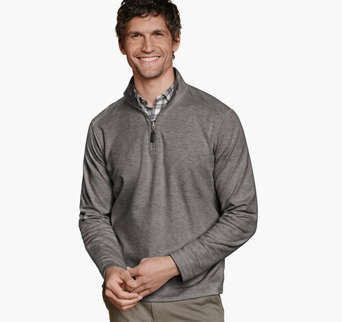 Icon Reversible Solid Quarter-Zip - Gray/Black