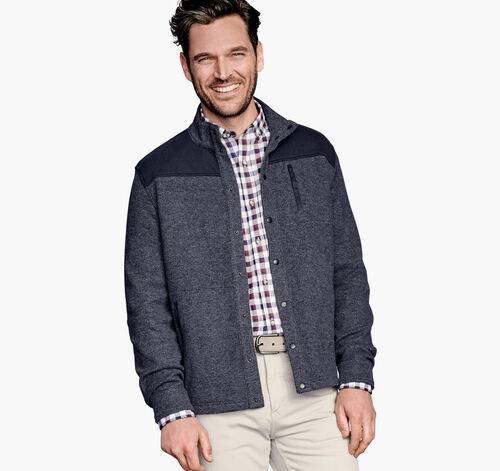Brushed Full-Snap Jacket - Navy