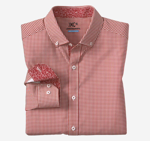 Game Day Long-Sleeve Gingham Shirt - Red