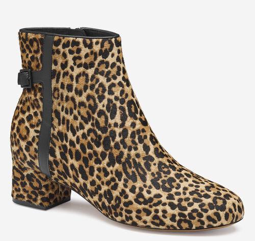 Sienna Belted Bootie - Leopard Haircalf