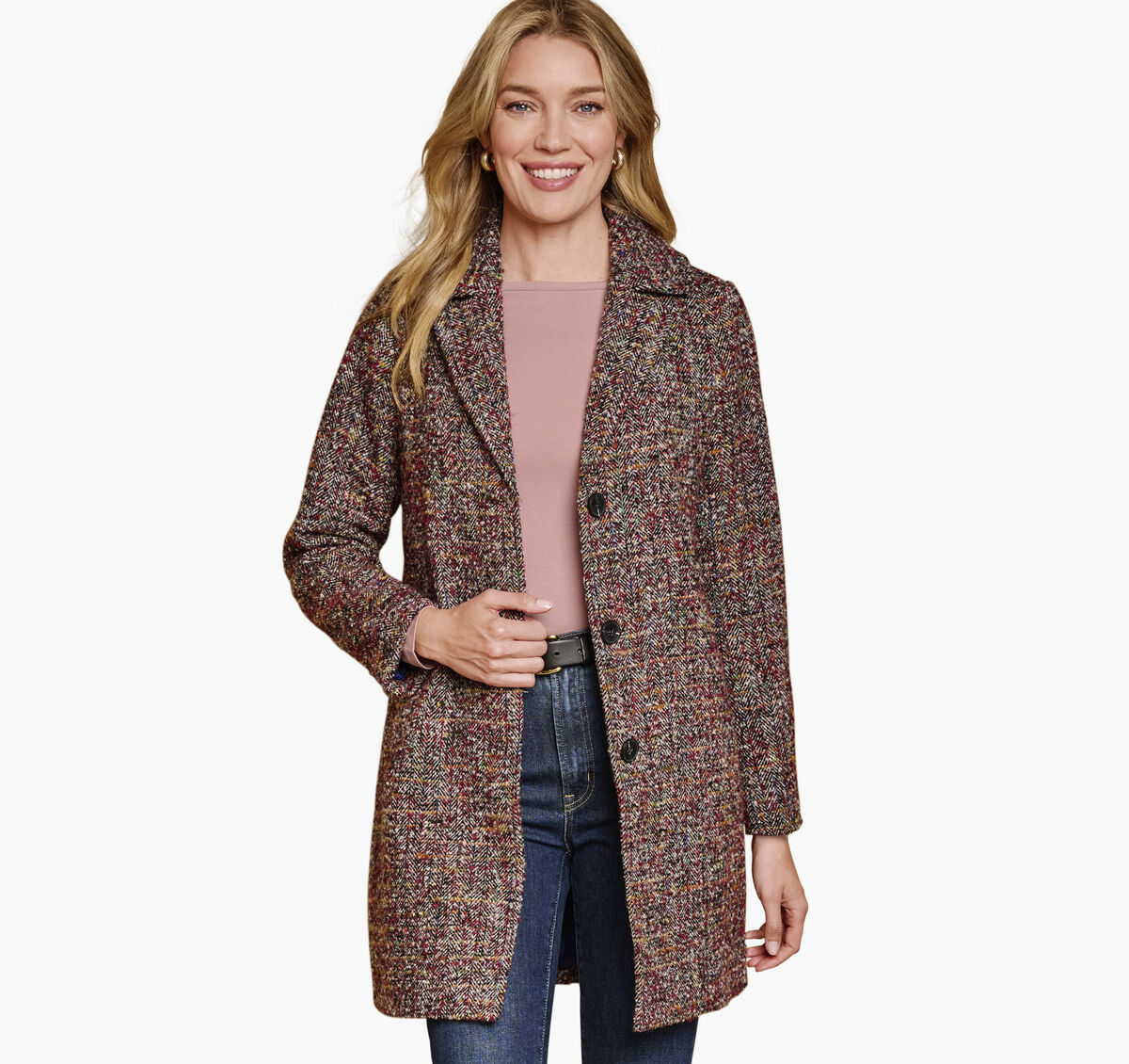Colorful Tweed Coat image number null