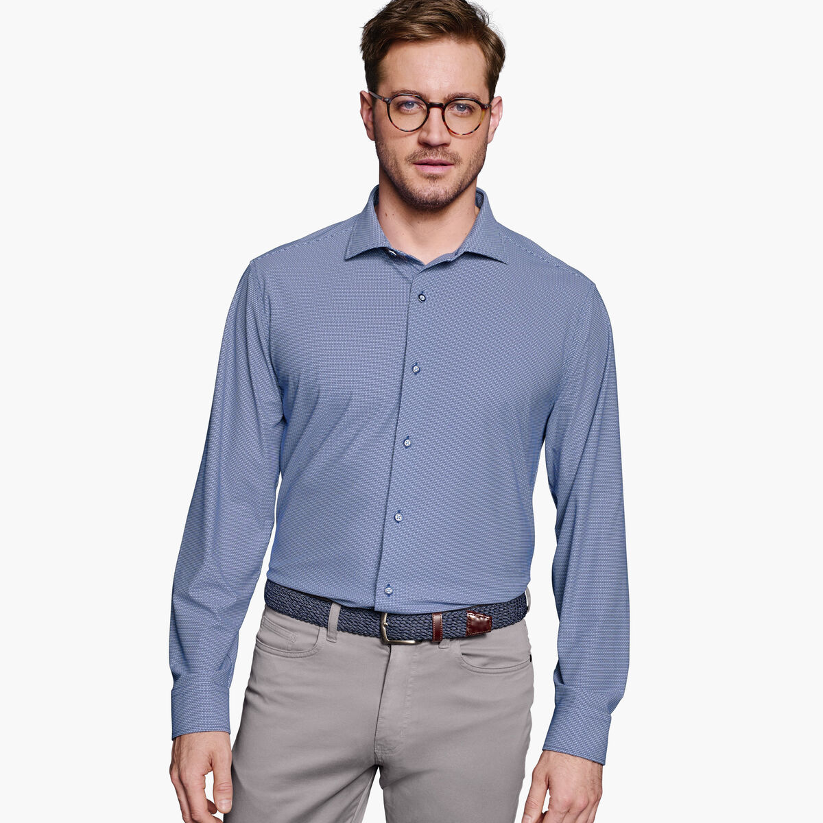 XC+&trade; Motion Long-Sleeve Dress Knit Shirt image number null