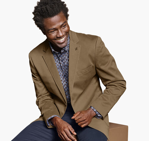 Washed Cotton Blazer - Brown