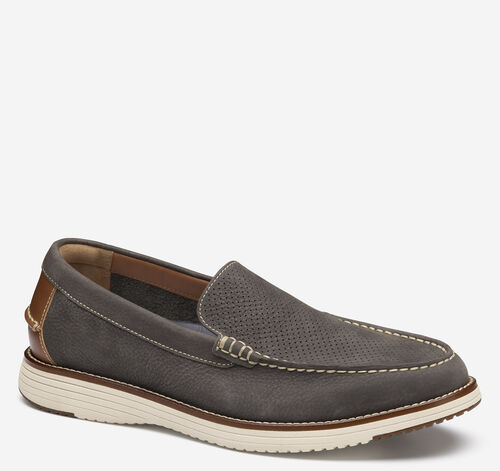 Upton Perfed Venetian Loafer - Charcoal Nubuck