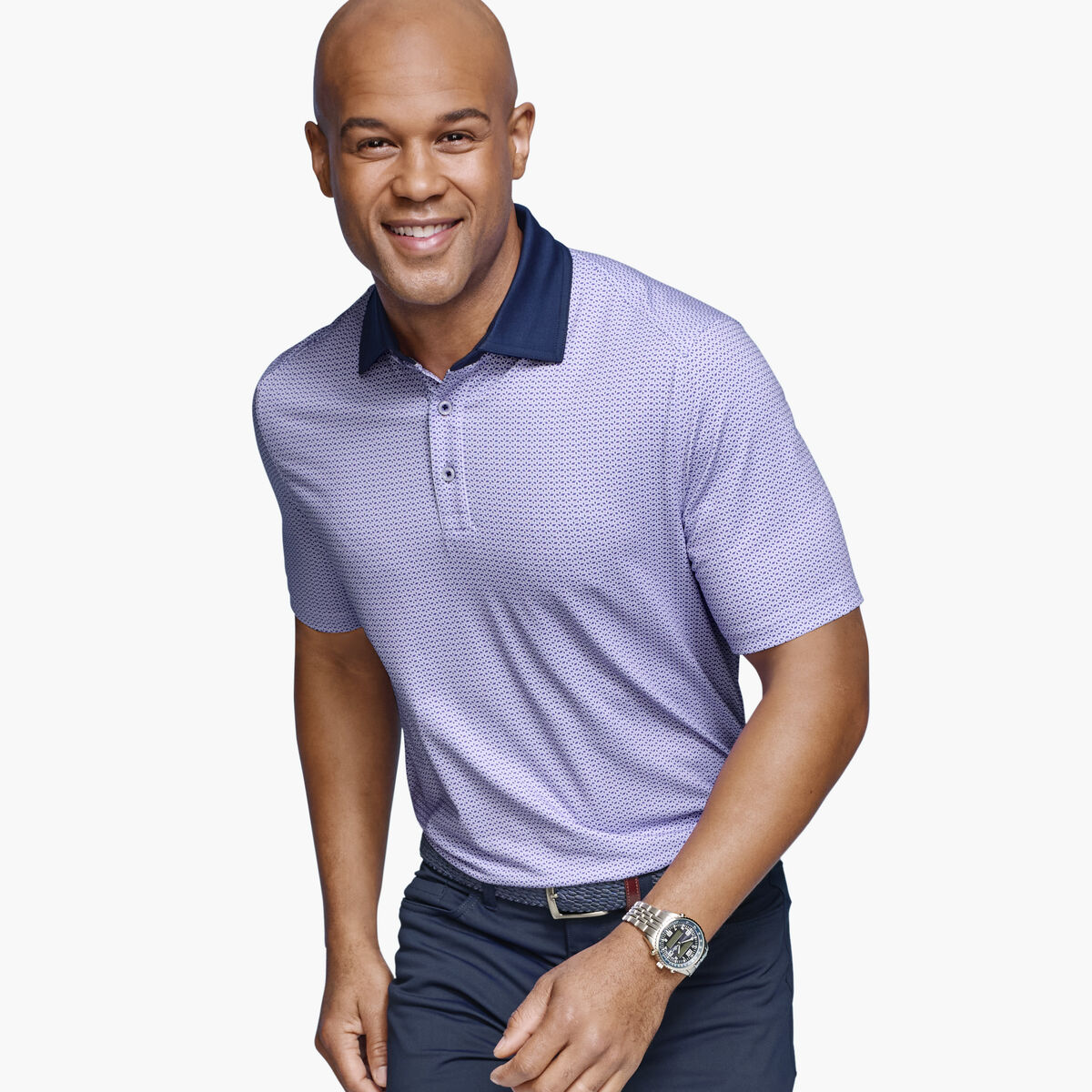 XC4&reg; Performance Solid-Collar Print Polos + Cool Degree&trade; image number null