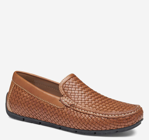 Baldwin Driver Woven Slip-On Loafer - Tan Sheepskin
