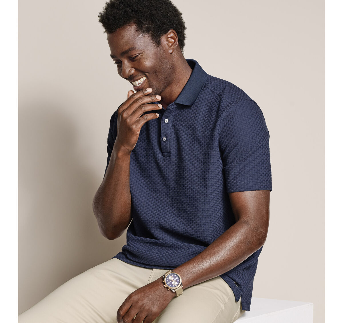 Tilson Textured-Weave Polo image number null
