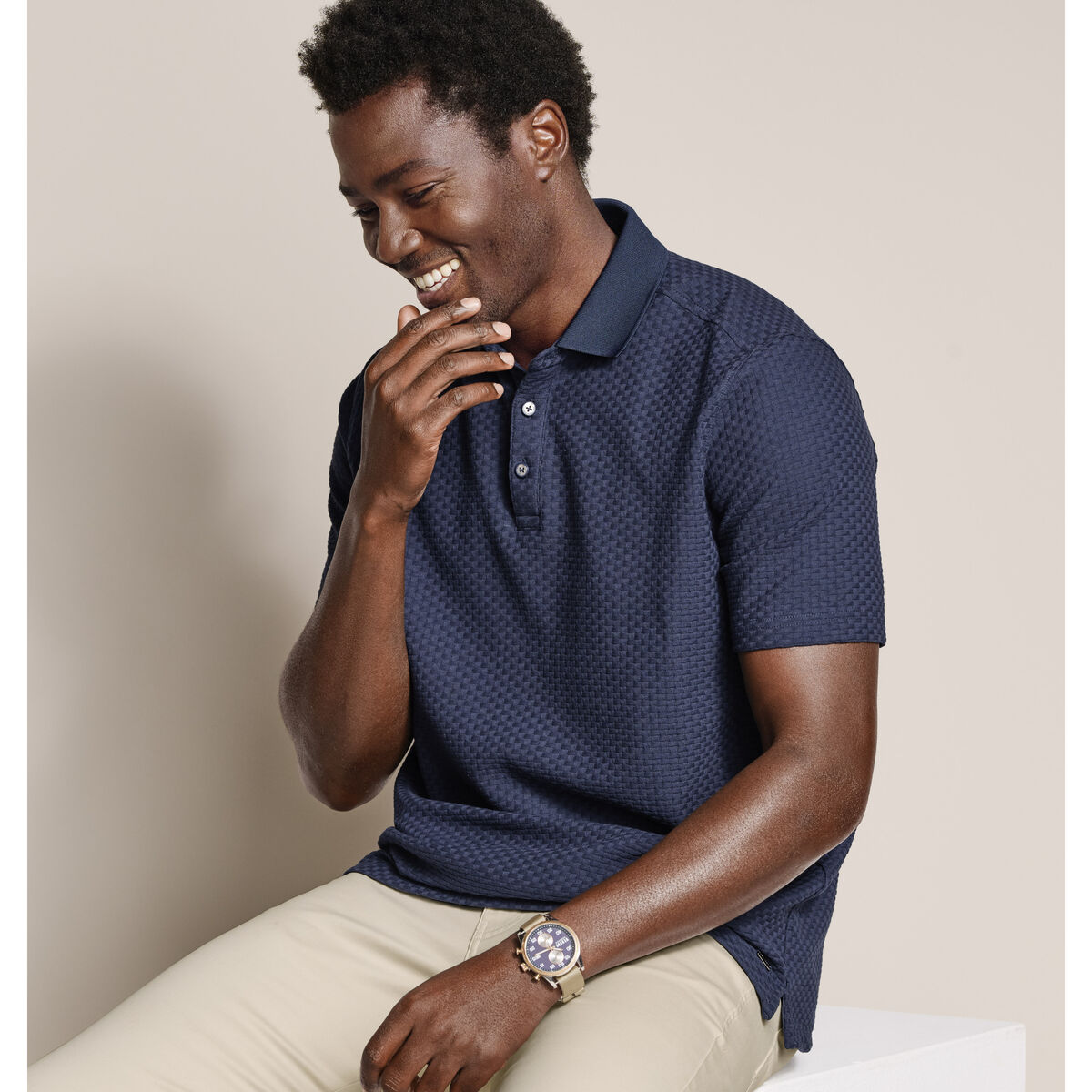 Tilson Textured-Weave Polo image number null