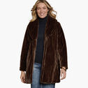 Textured Faux-Fur Coat image number null