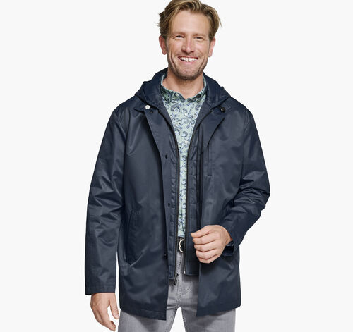 Upton Water-Resistant Raincoat - Navy