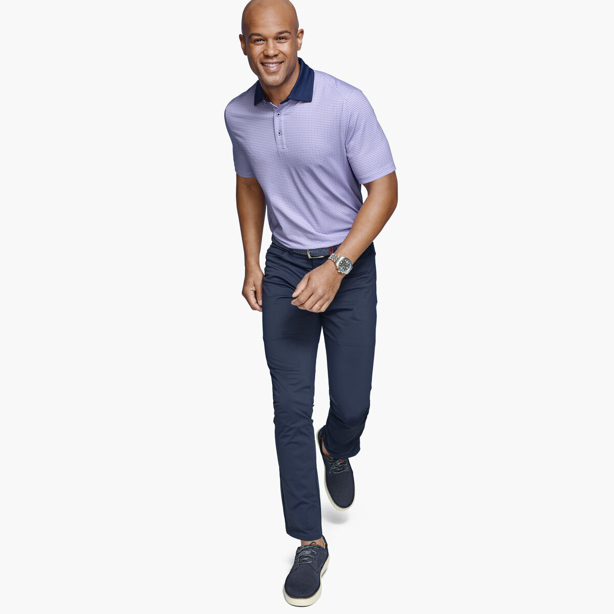 XC4&reg; Performance Solid-Collar Print Polos + Cool Degree&trade; image number null