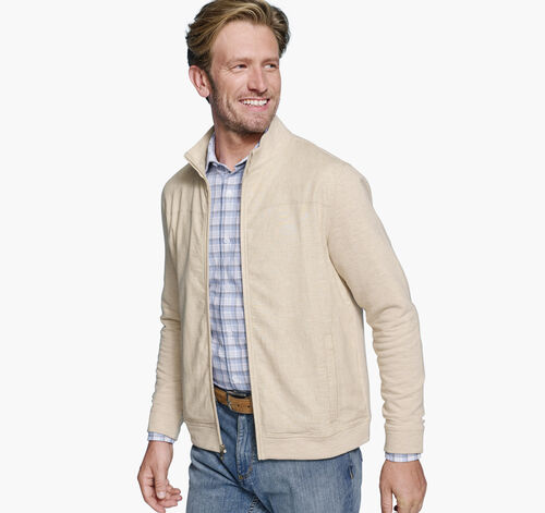 Full-Zip Knit Jacket - Tan