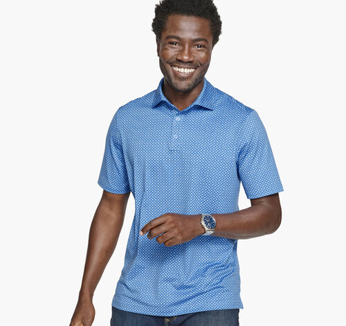 XC4® Performance Print Polos + Cool Degree™ - Blue Geo Circle