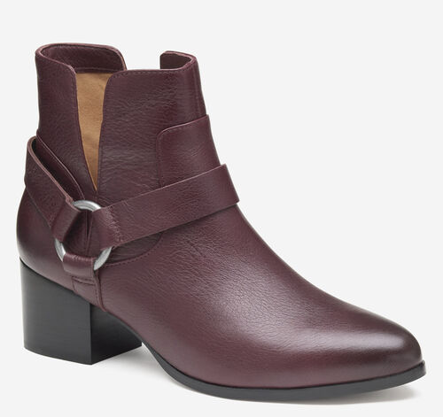 Trista Harness Bootie - Bordeaux Calfskin