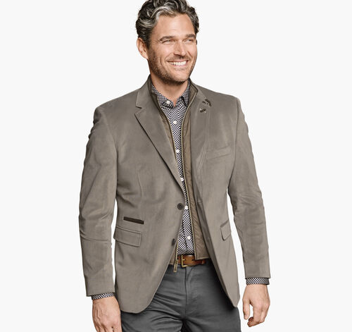 Plush Bibbed Blazer - Taupe Twill
