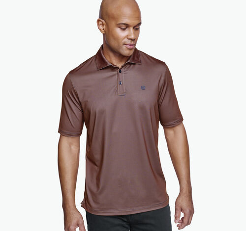 XC4® Performance Gingham Polos + Cool Degree™ - Orange/Navy Mini Gingham