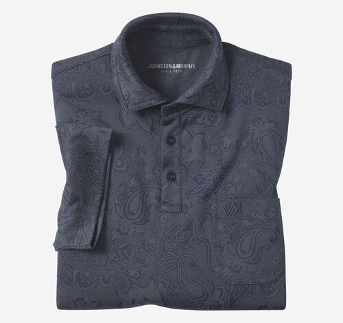 Jacquard Polo - Navy Paisley