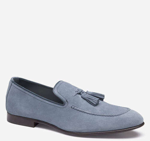 Taylor Tassel Loafer - Denim Italian Suede